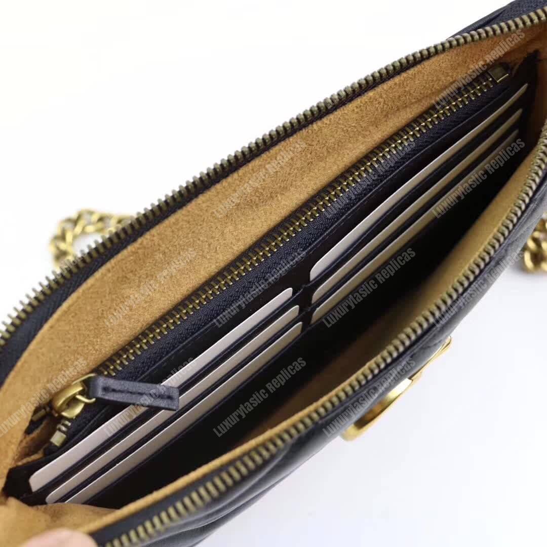 G*u*i gg marmont mini chain bag black