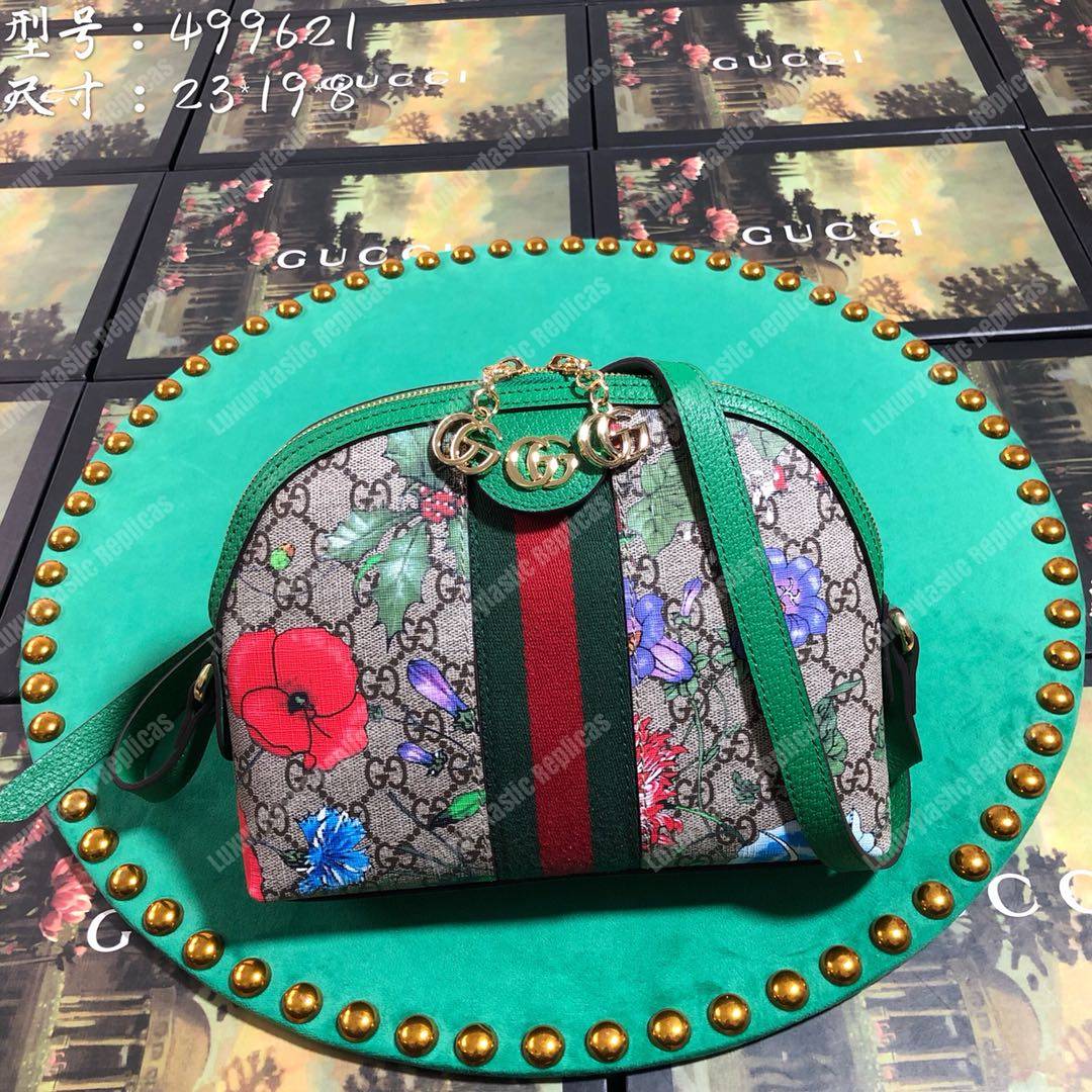 G*u*i ophidia gg flora small shoulder bag gg sup*e green