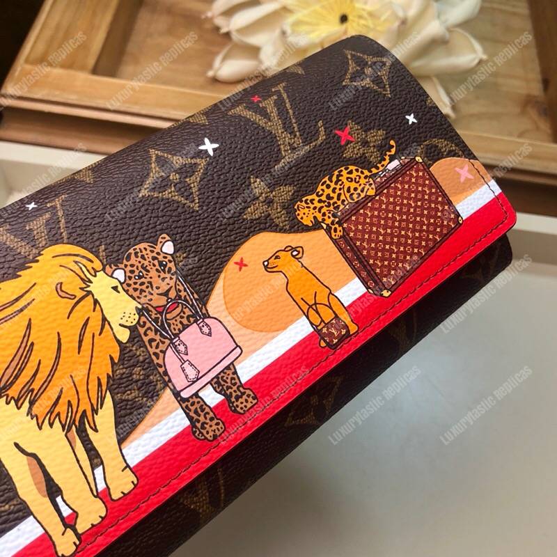 LV Sarah Wallet Lion and Cheetah