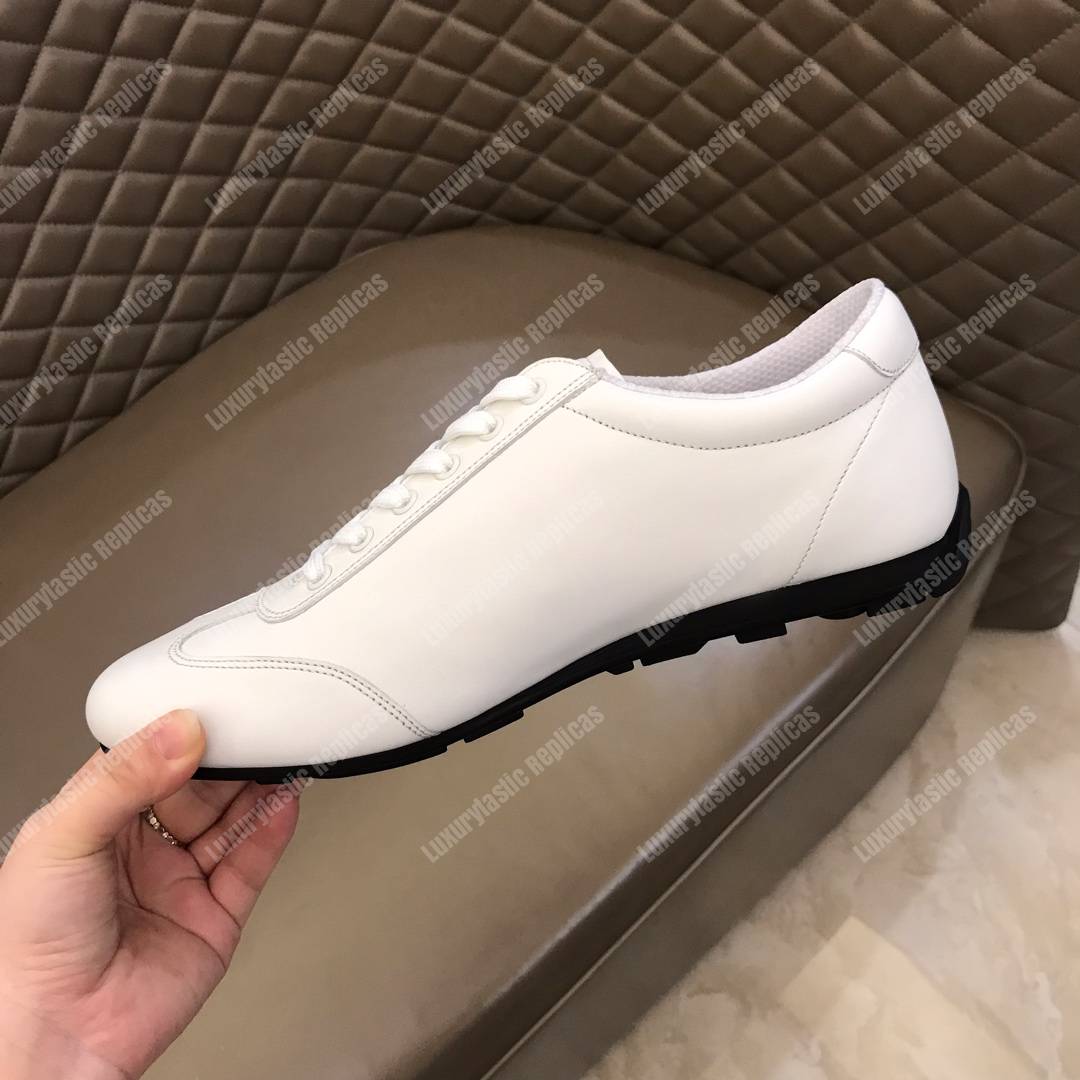 Pra*a nappa leather sneakers white/orange