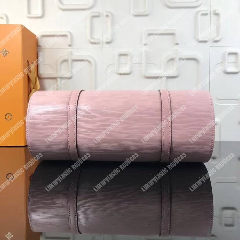 LV Soufflot Bag Black Epi Leather Pink