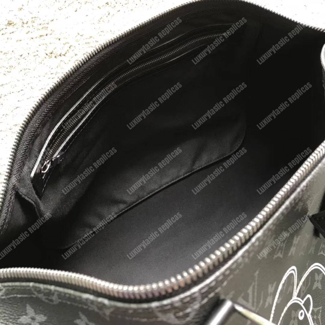 LV Keepall Bandouliere 45 Monogram Eclipse Canvas