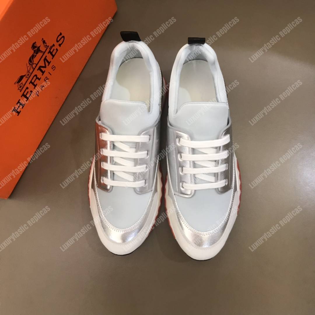 H**mes stadium sneaker silver