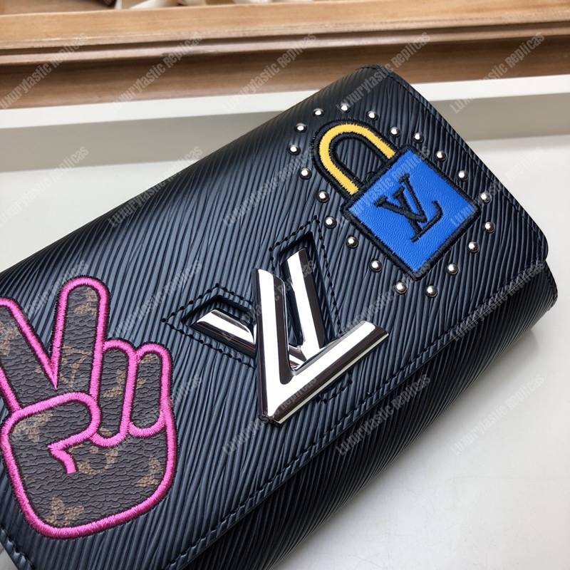 LV Special Edition Twist Chain Wallet Epi Leather in Black