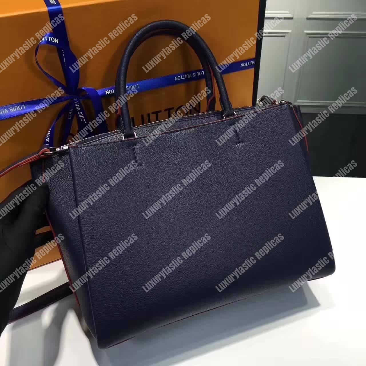 LV Lockmeto Handbag Luxury Leather Marine Rouge