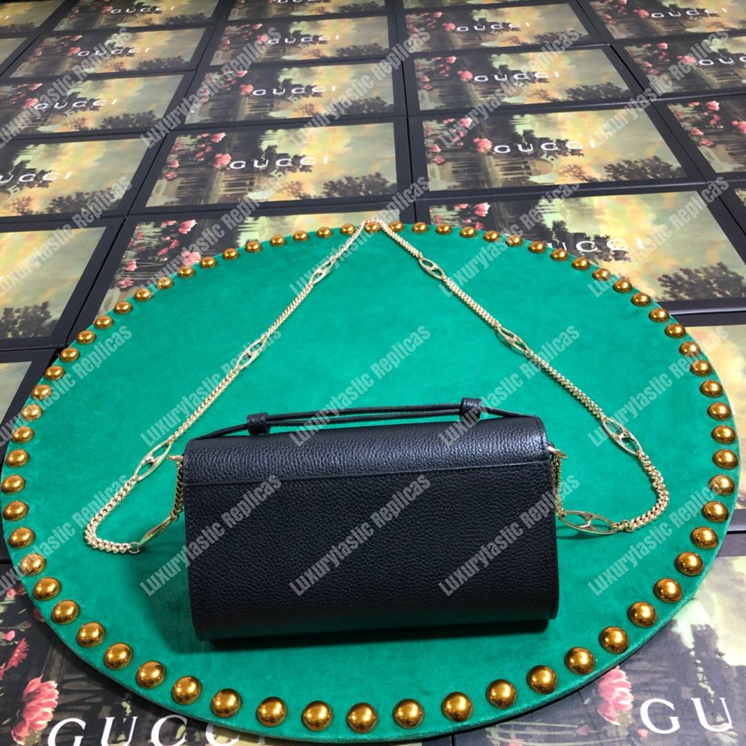 G*u*i zumi black smooth leather mini bag