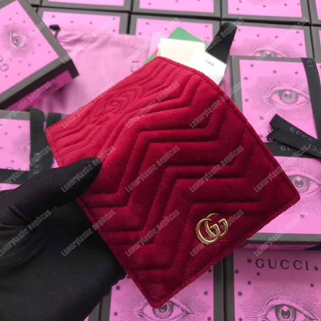 G*u*i gg marmont card case velvet maroon