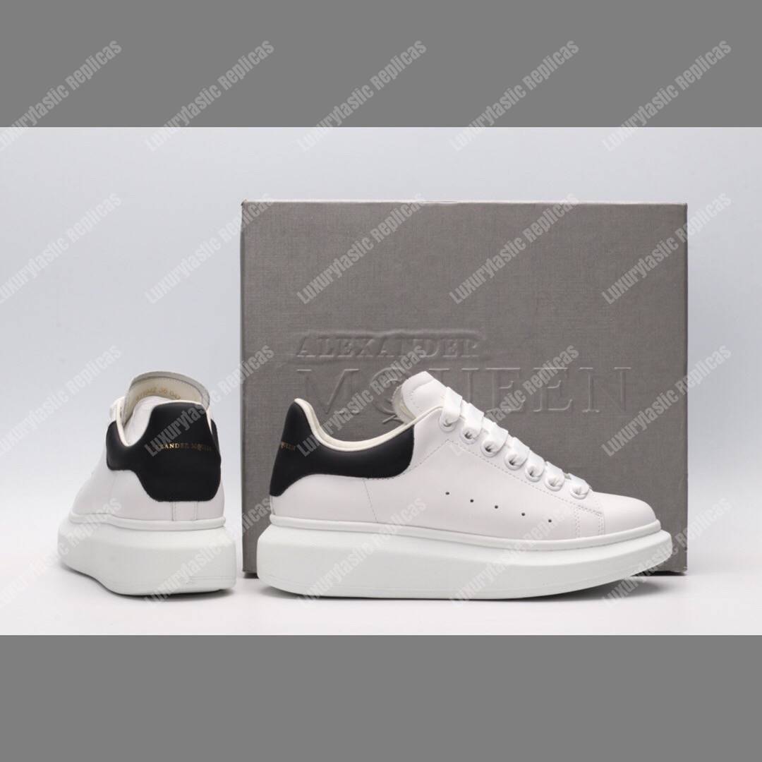 Harrods Alexander McQueen Leather Runway Sneakers White