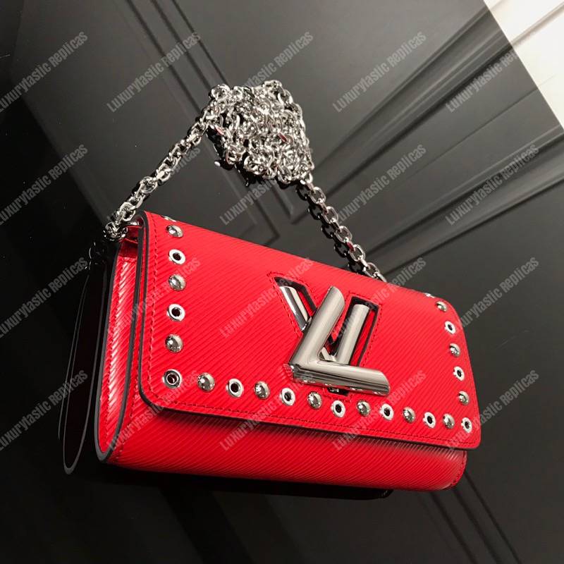 LV Twist Chain Wallet Epi Leather Red