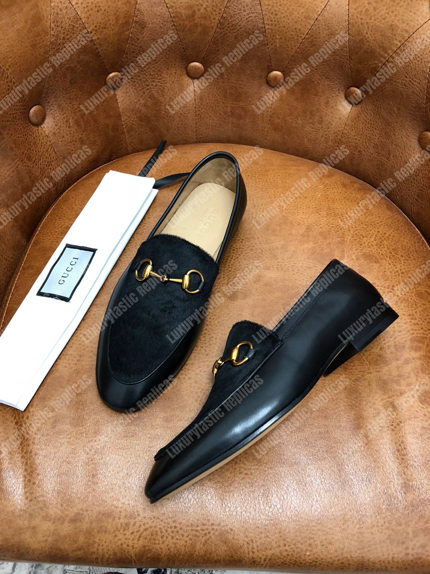 G*u*i jordaan velvet loafer black