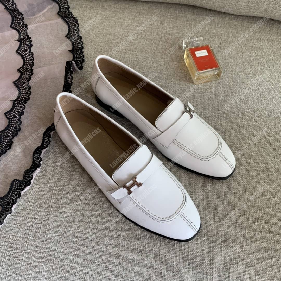 H**mes h buckle loafer white