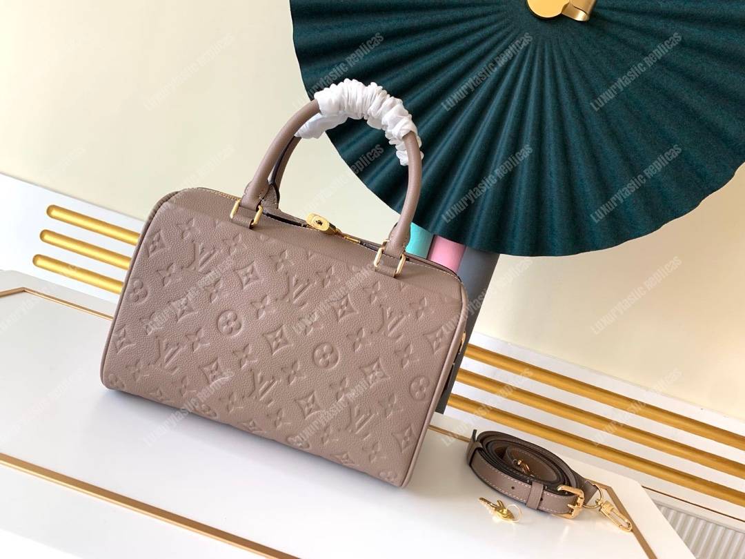 LV Speedy Bandouliere 25 Monogram Empreinte Leather Galet