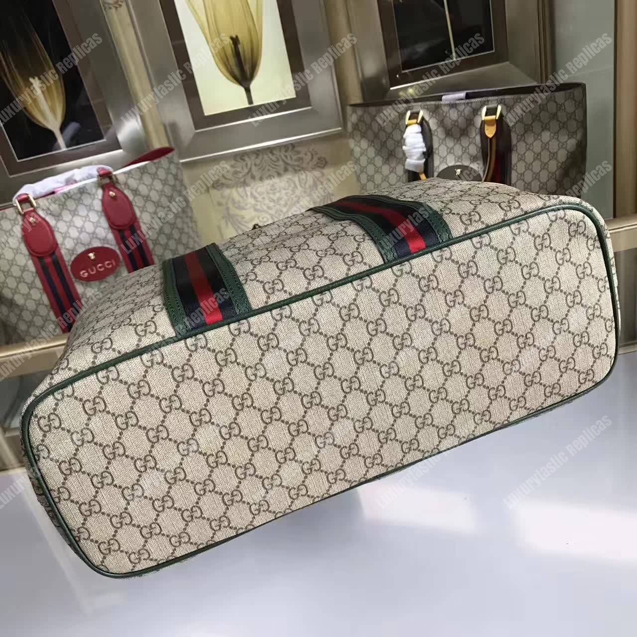 G*u*i gg sup*e tote in beige/green