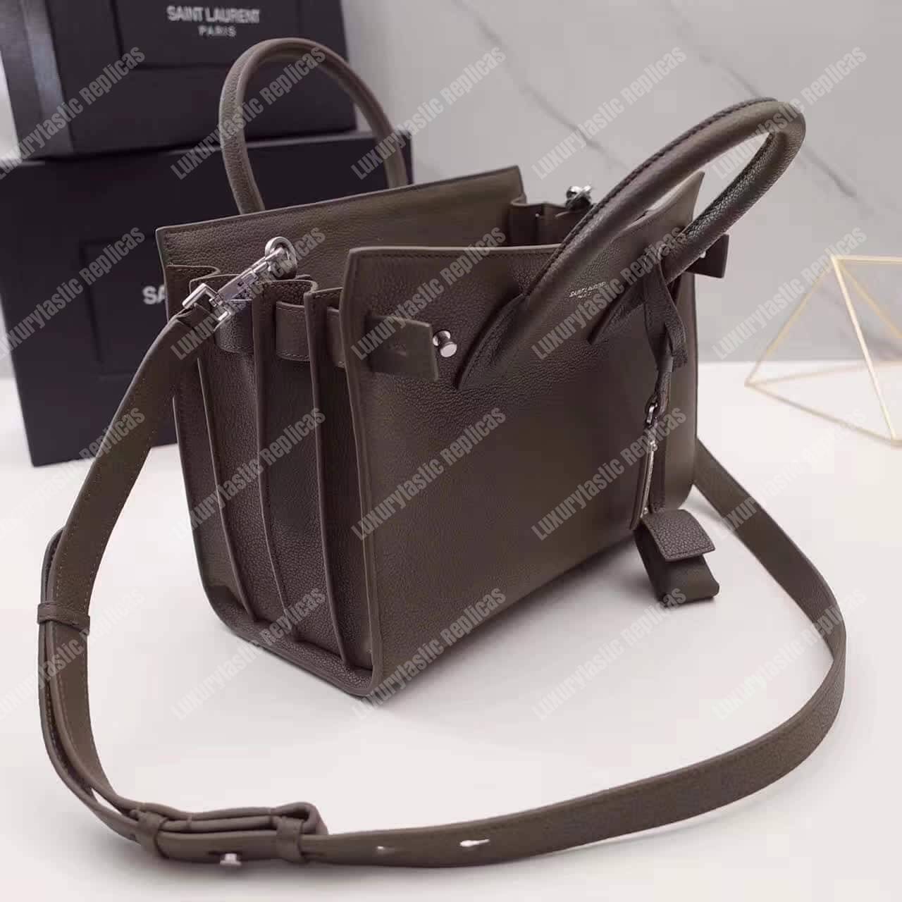 Saint Laurent Sac De Jour Baby Grained Leather Brown