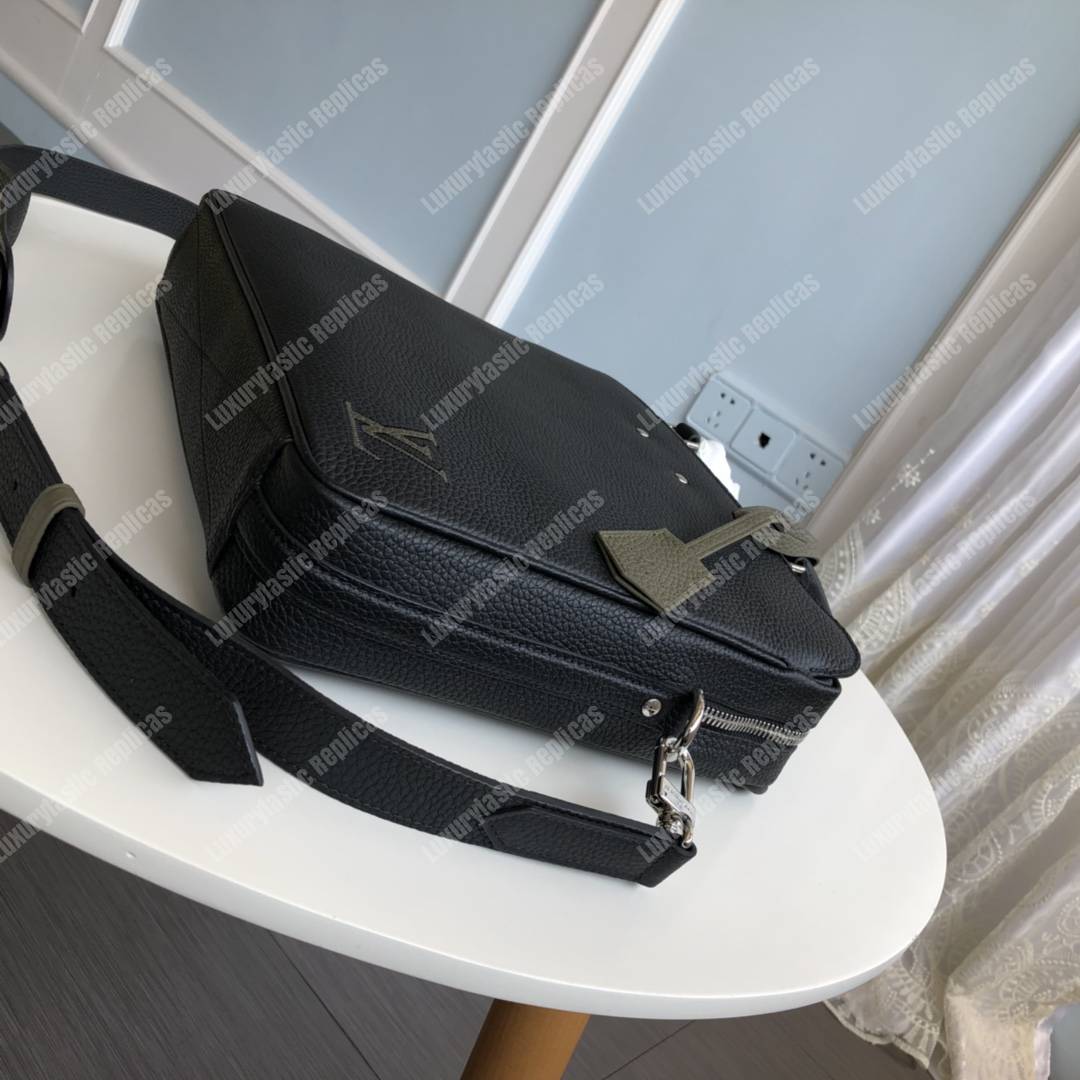 LV Armand Briefcase MM Black/Khaki Green