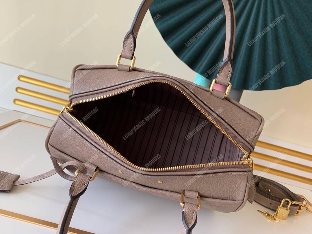 LV Speedy Bandouliere 25 Monogram Empreinte Leather Galet
