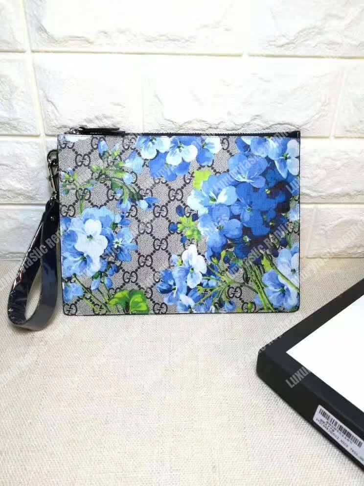 G*u*i blooms print gg sup*e clutch pouch