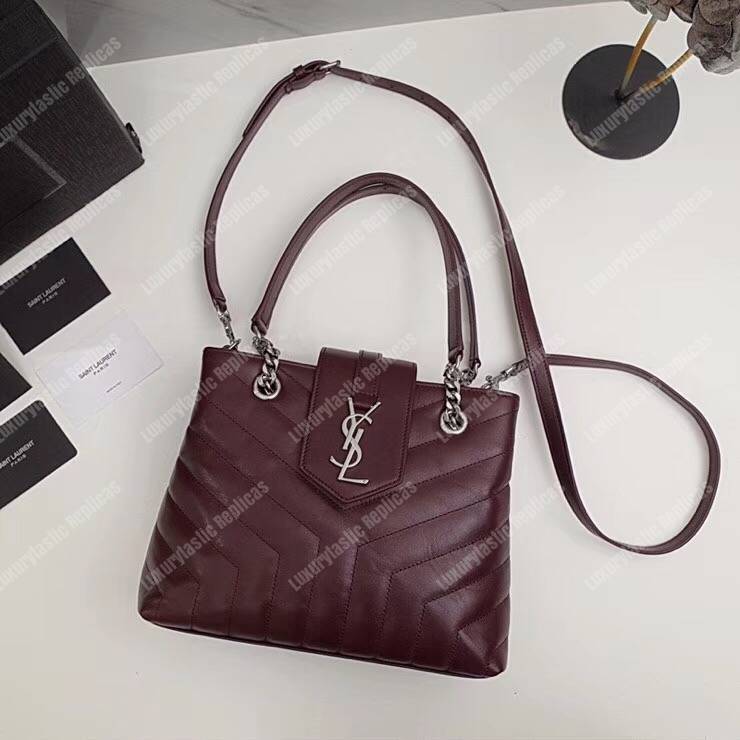 Saint Laurent Small Loulou Shopping Bag Dark Red