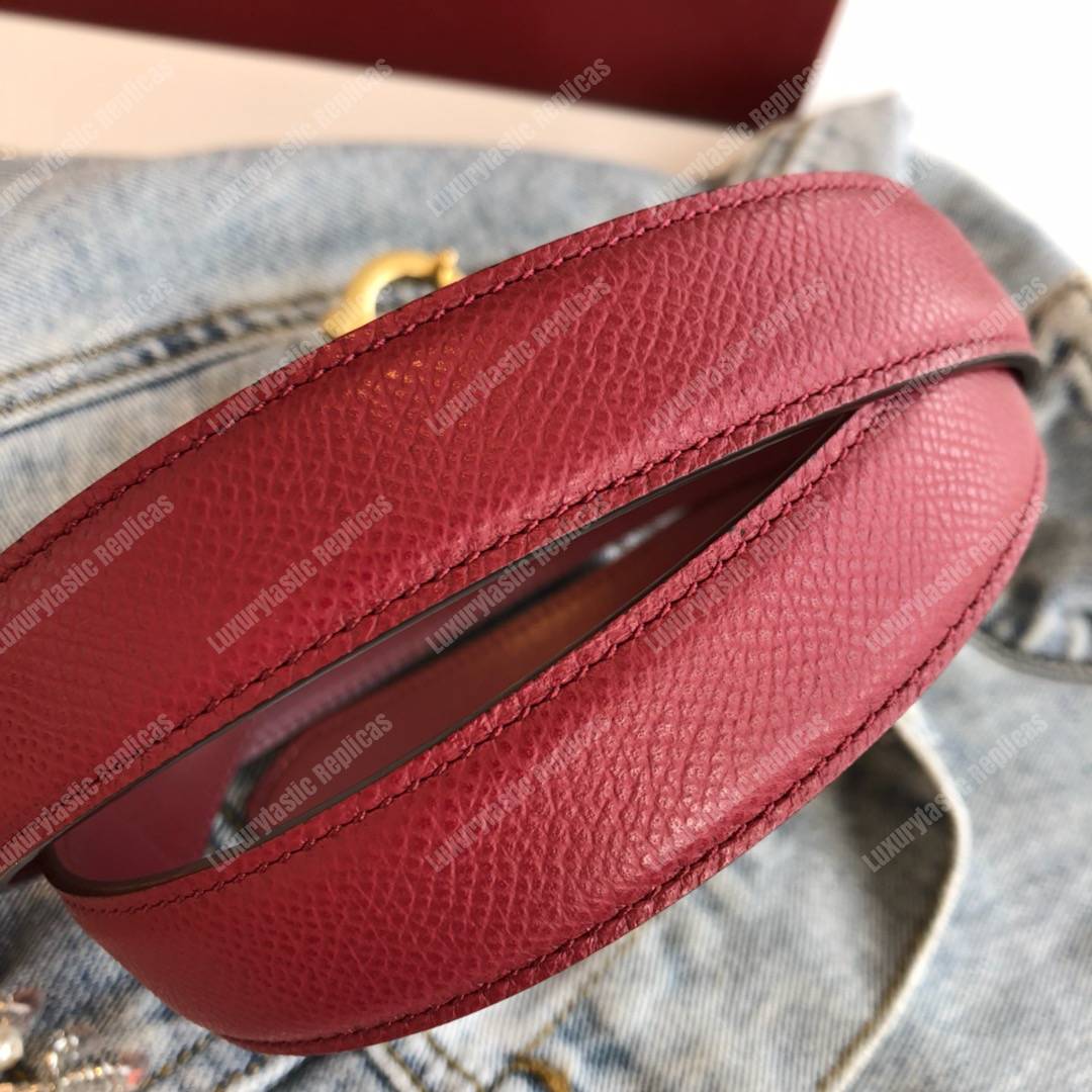 Salvatore Ferragamo Adjustable Gancini Belt Dark Red