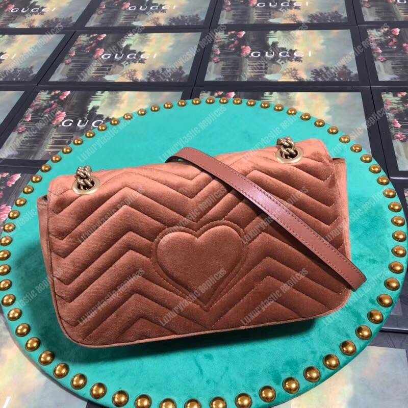 G*u*i gg marmont velvet shoulder bag taupe