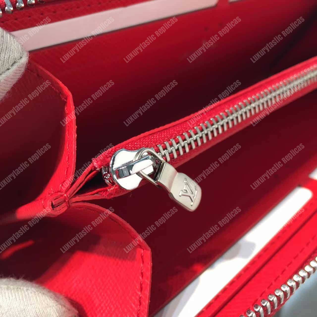LV Clemence Wallet Epi Leather Coquelicot