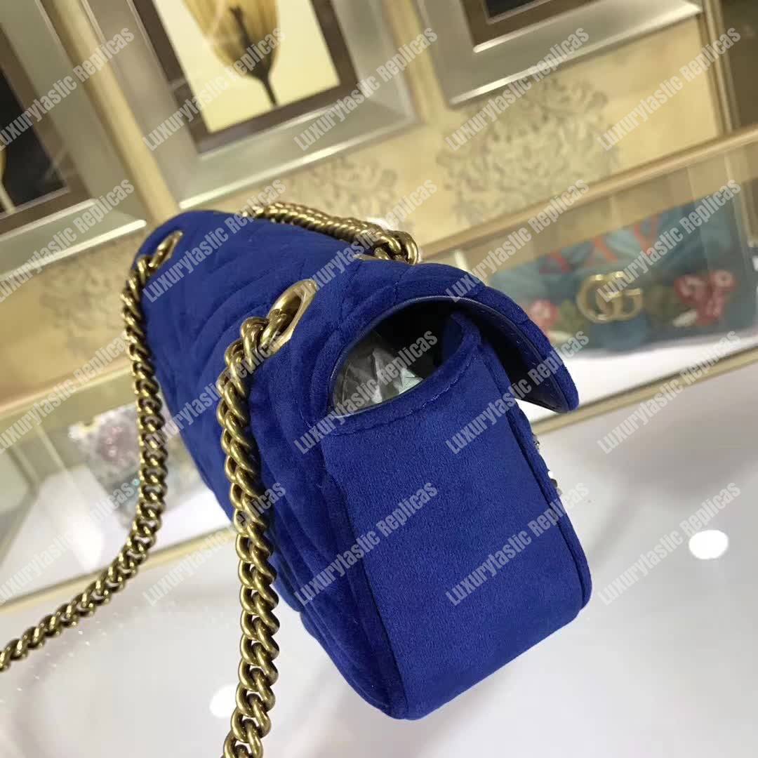 G*u*i gg marmont embroidered velvet mini bag dragonfly
