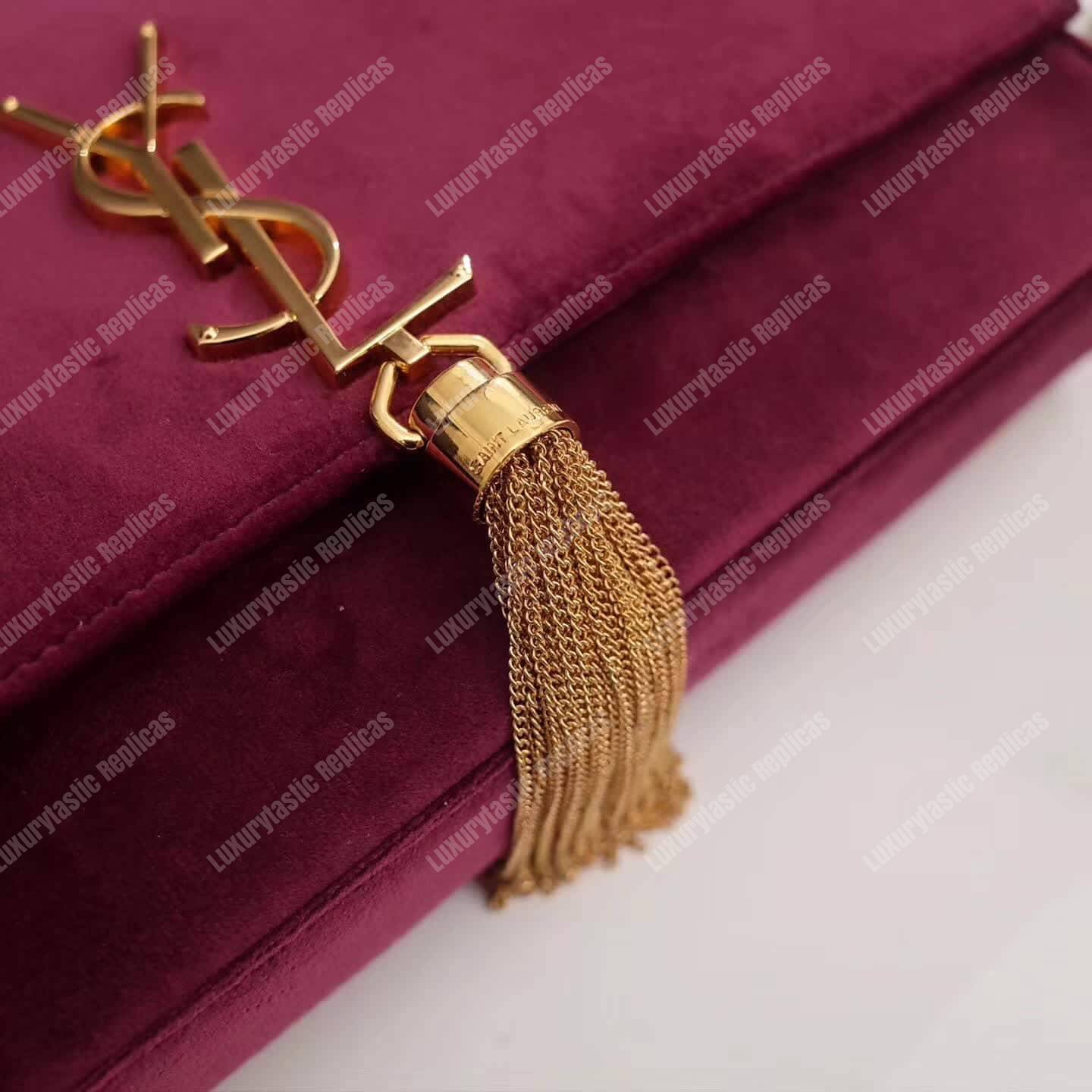 Saint Laurent Kate Medium Tassel Red Velvet