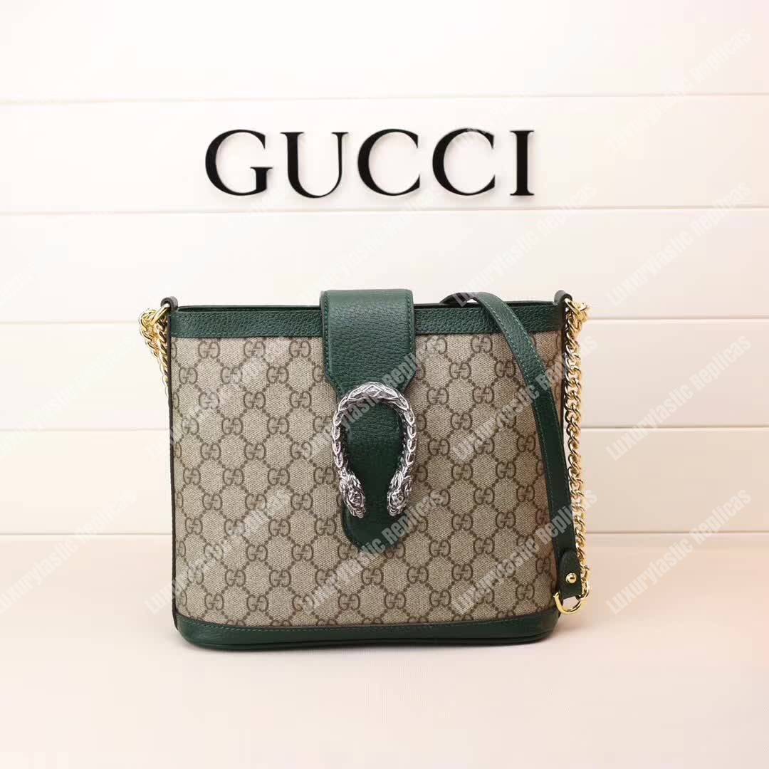 G*u*i dionysus medium gg bucket bag green