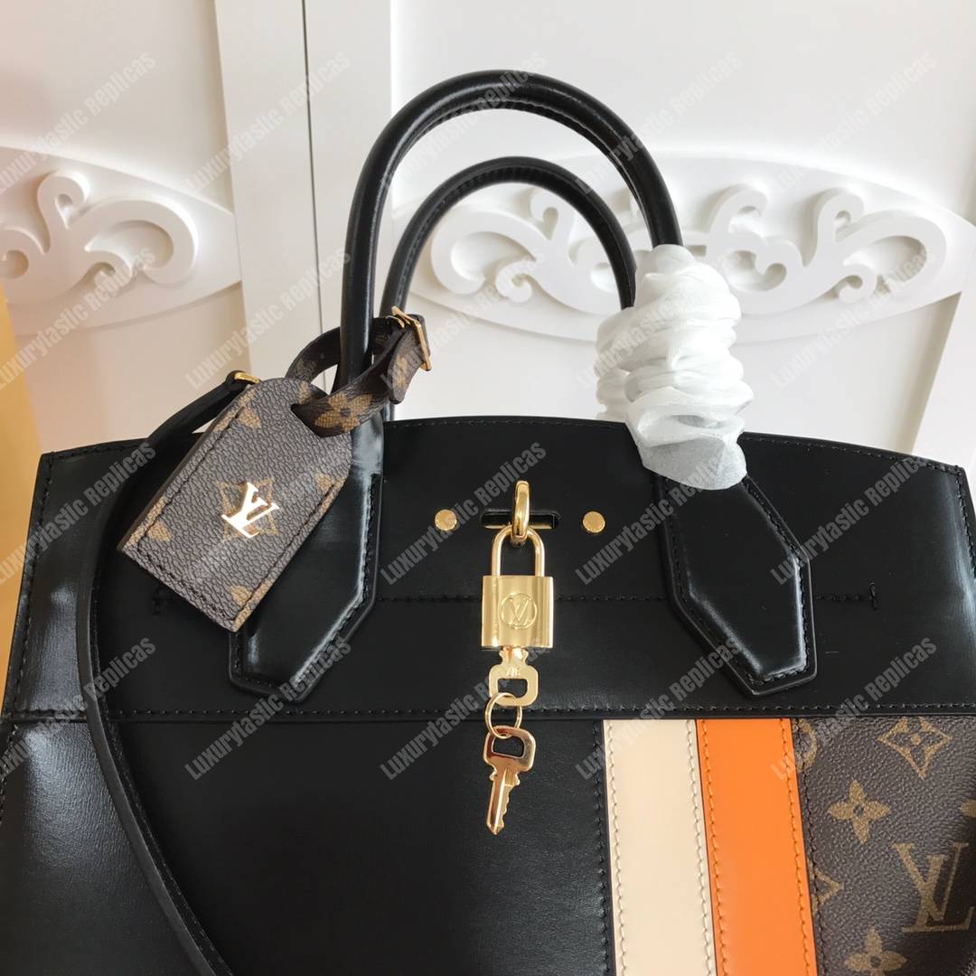 LV City Steamer MM Black / Safran Yellow / Creme Beige