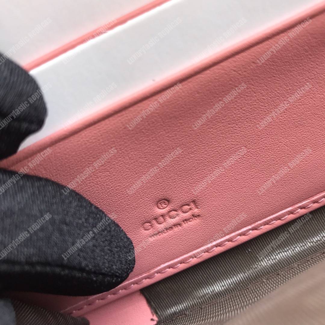 G*u*i signature zip around leather wallet pink