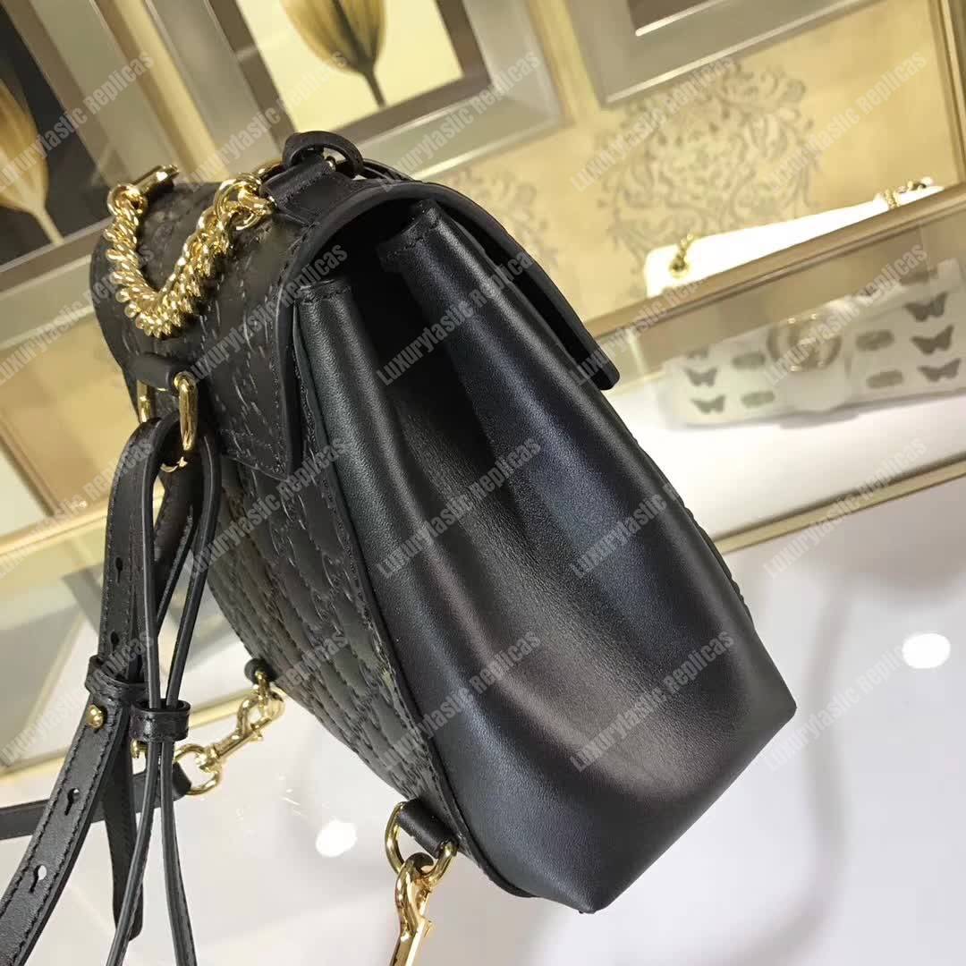 G*u*i padlock gg signature backpack black