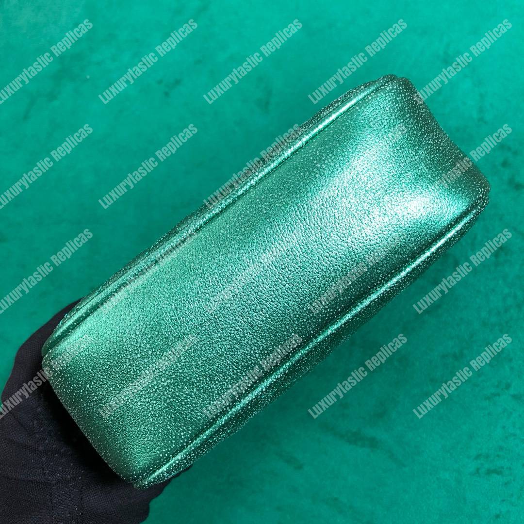 G*u*i mini laminated leather bag green