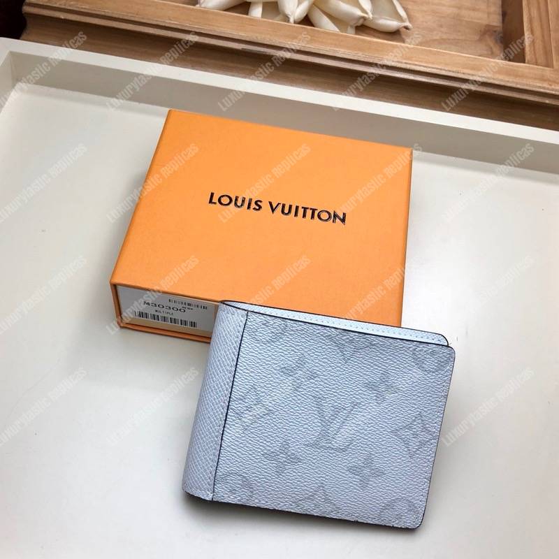 LV Multiple Wallet K45 Taiga Monogram Blanc