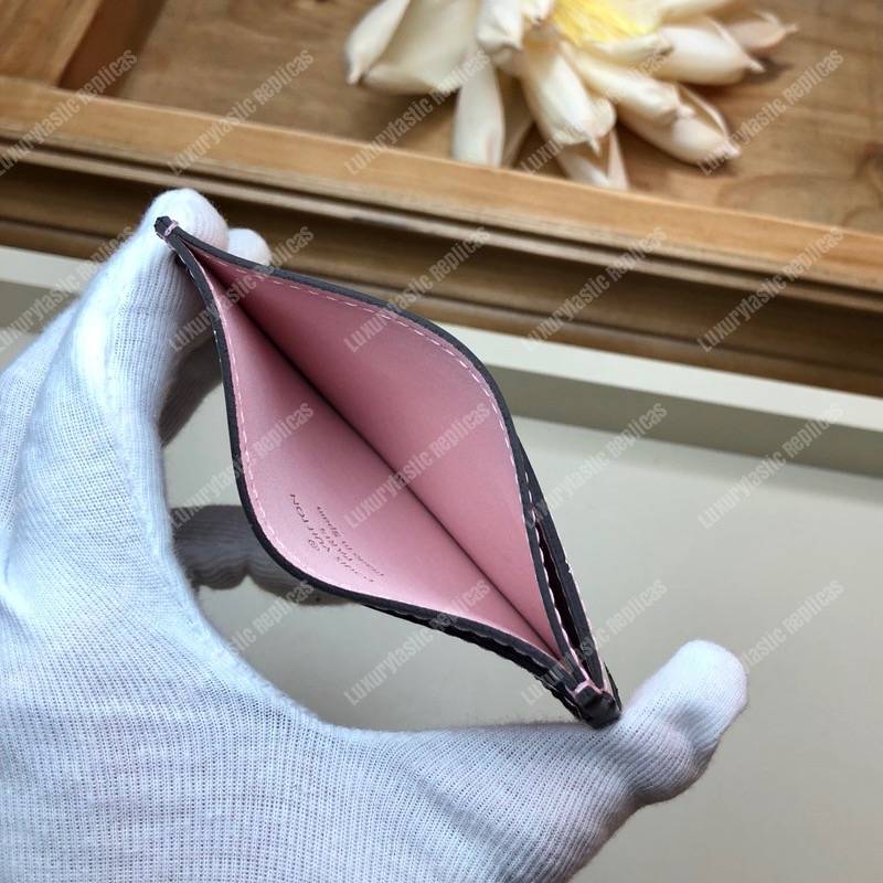 LV Venice Card Holder Vernis Miroir Monogram Rose Ballerine Pink