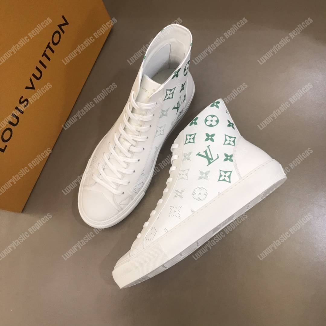 LV Tattoo Trainer Boots Green Print