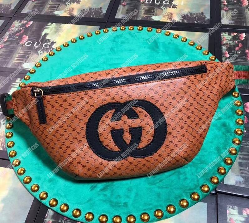 G*u*i G*u*i-dapper dan belt bag brown with ebony gg pattern
