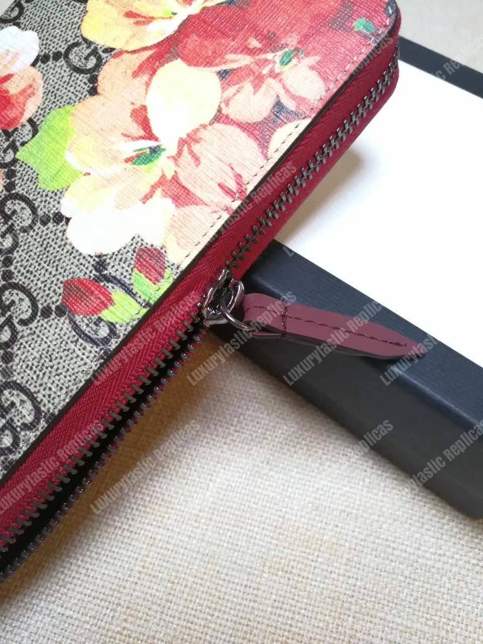 G*u*i gg blooms sup*e zip around wallet antique rose