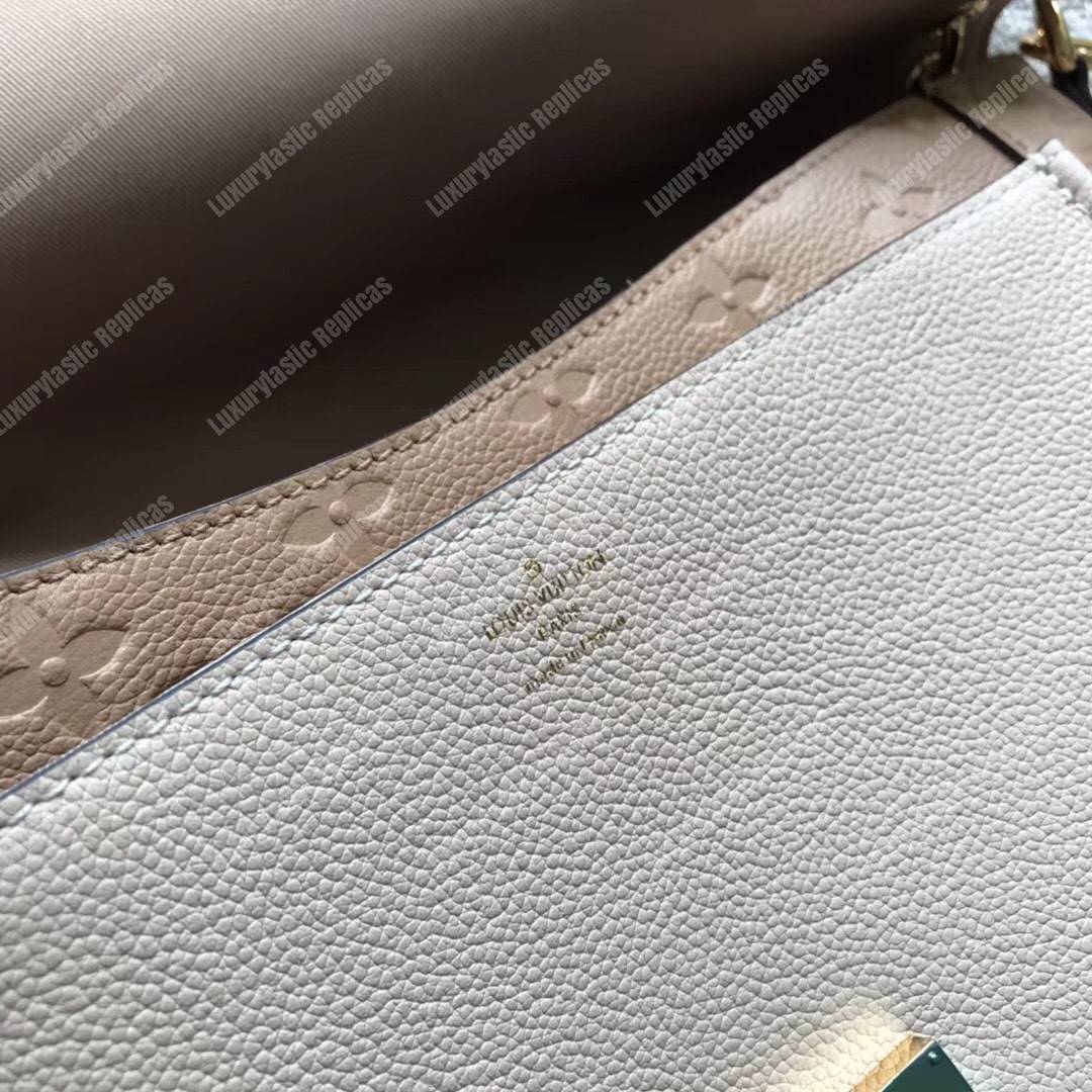 LV Blanche MM Monogram Empreinte Leather Papyrus Creme