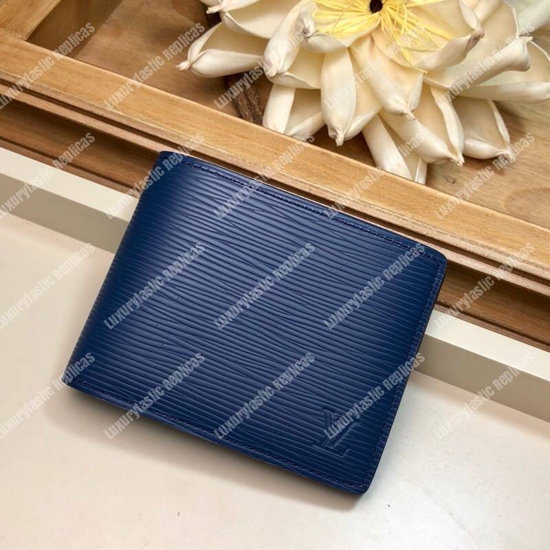 LV Multiple Wallet Epi Leather Bleu Marine