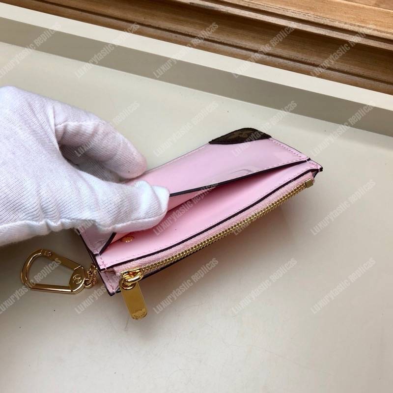LV Venice Key Pouch Vernis Miroir Monogram Rose Ballerine Pink
