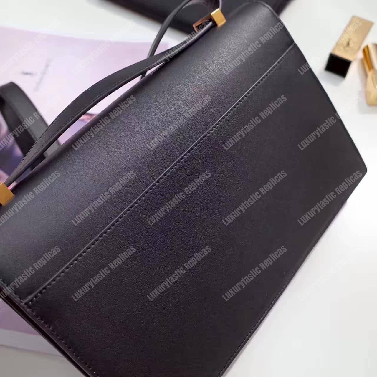 Saint Laurent Medium Dylan Monogram Satchel Black Leather