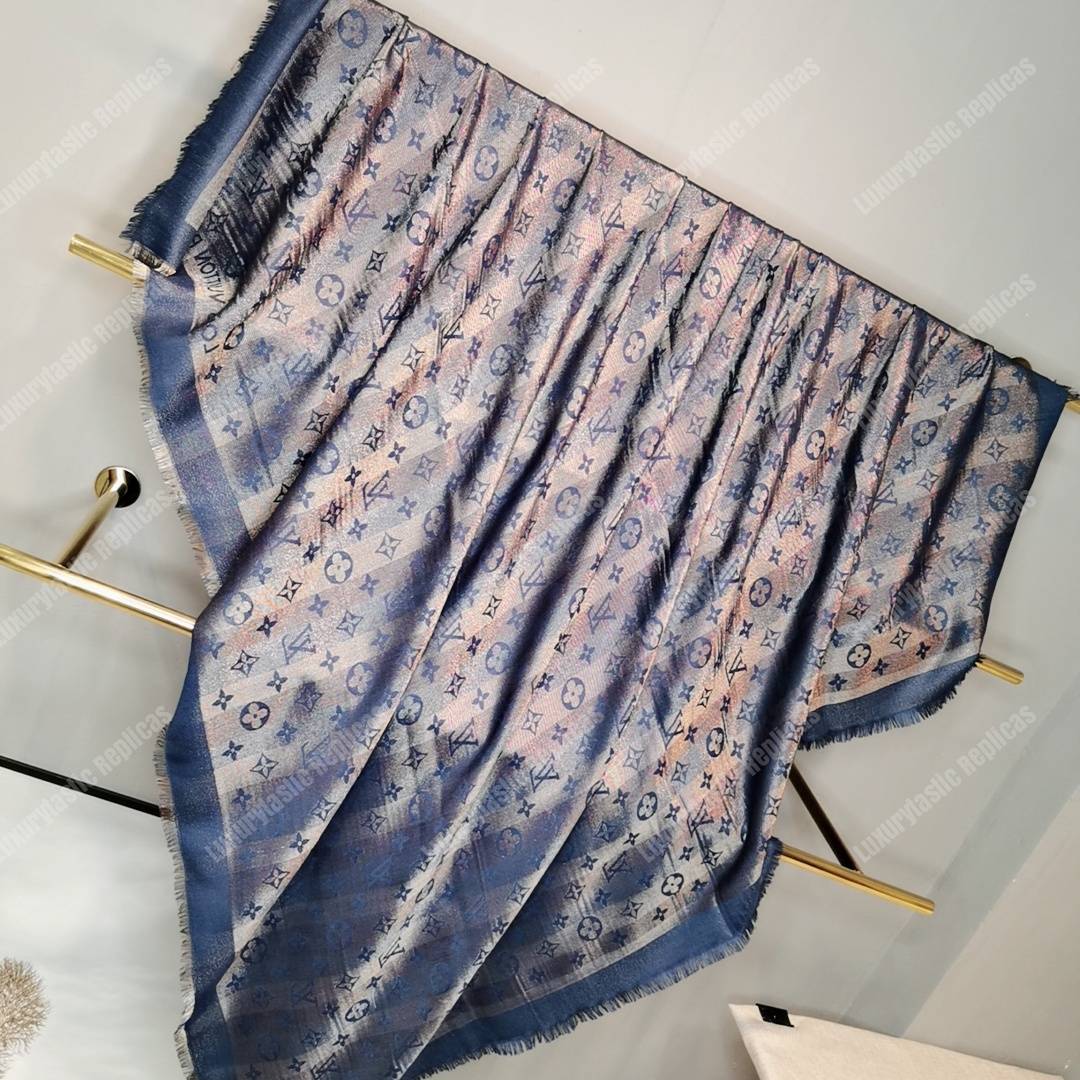 LV Monogram Shine Shawl Bleu Nuit