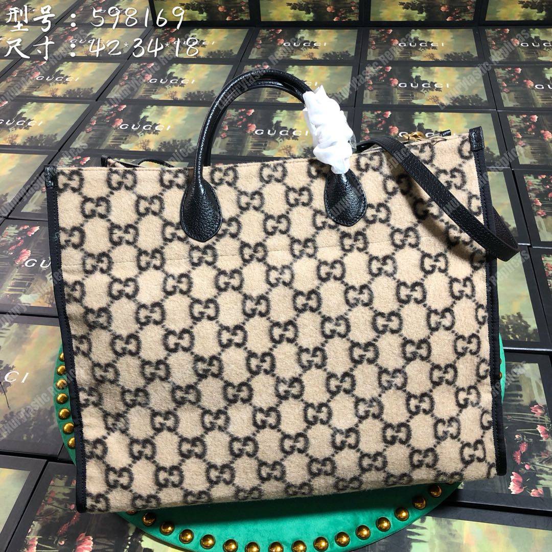 G*u*i gg wool tote beige/ebony