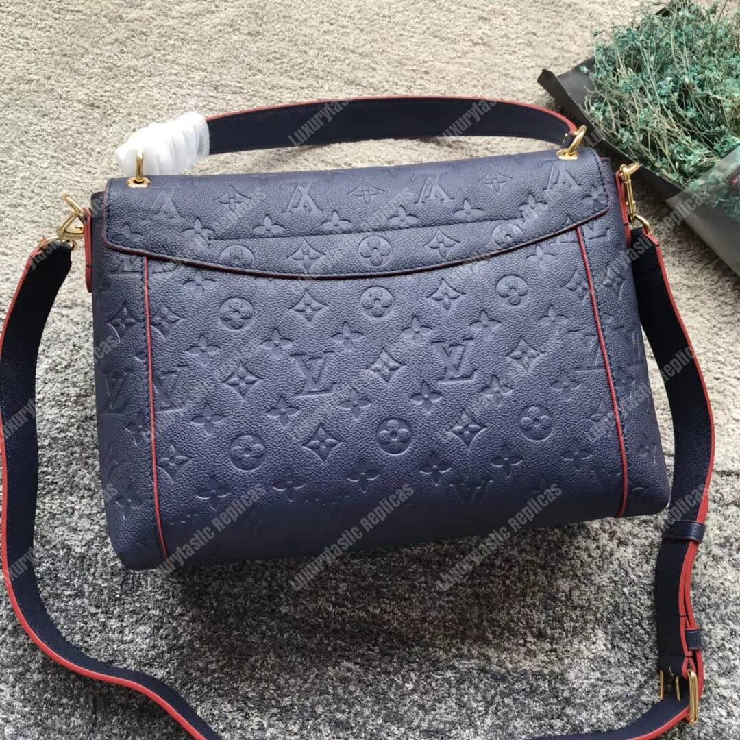 LV Blanche MM Monogram Empreinte Leather Marine Rouge