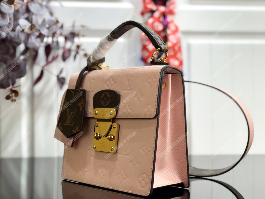 LV Spring Street Monogram Vernis Rose Ballerine