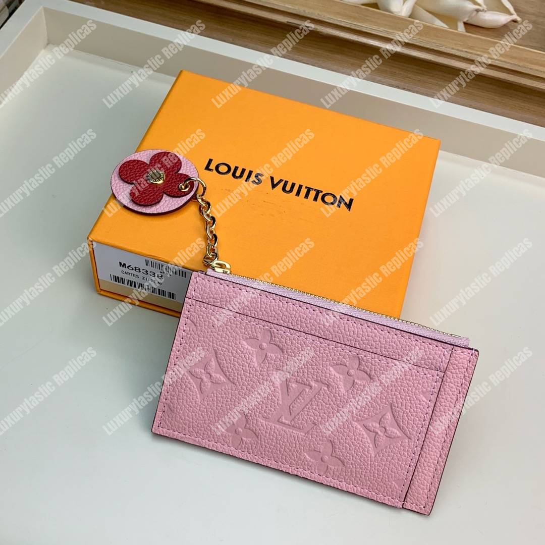 LV Zipped Card Holder Monogram Pink
