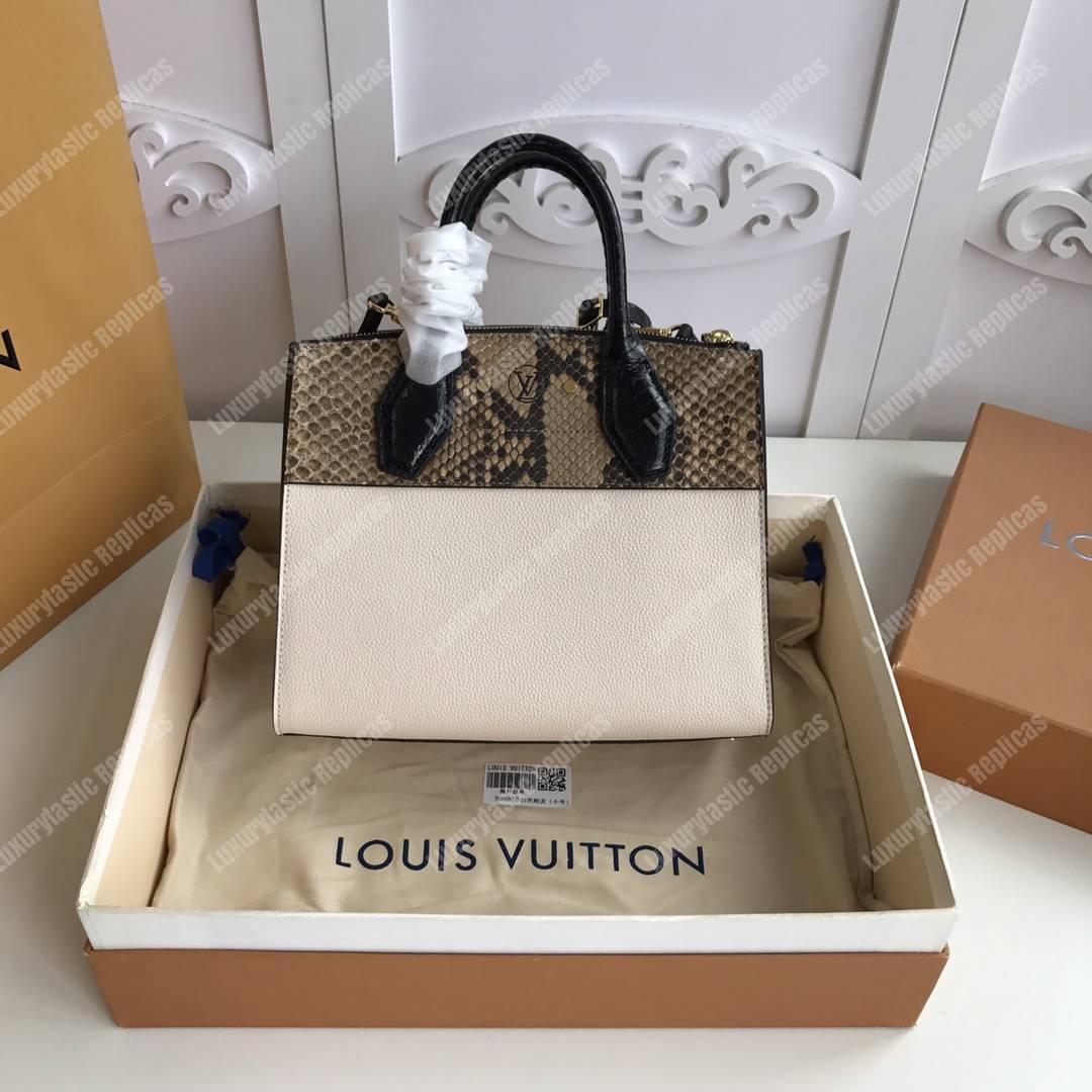 LV City Steamer PM Python Beige Snow