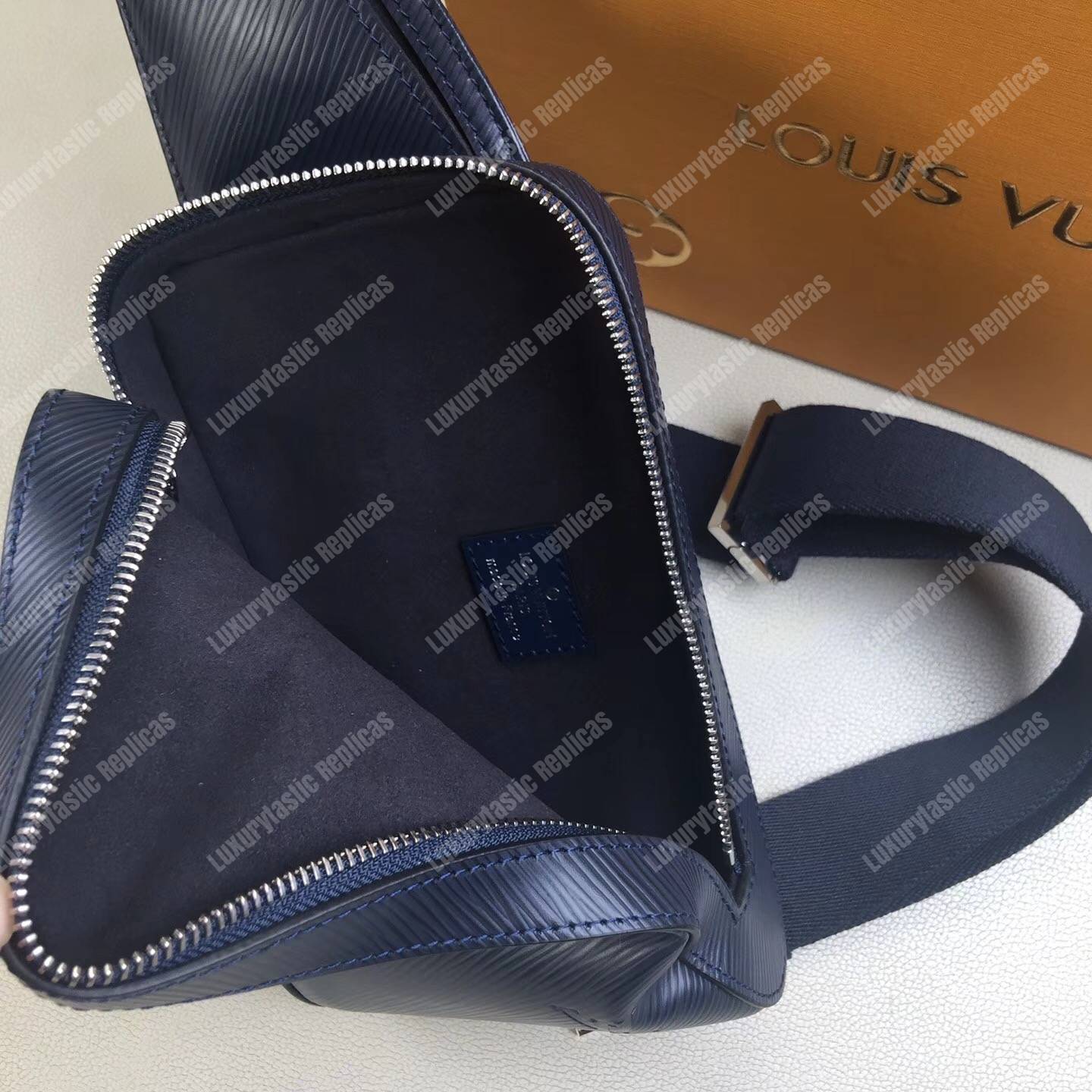 LV Geronimos Messenger Bag Epi Leather Navy Blue
