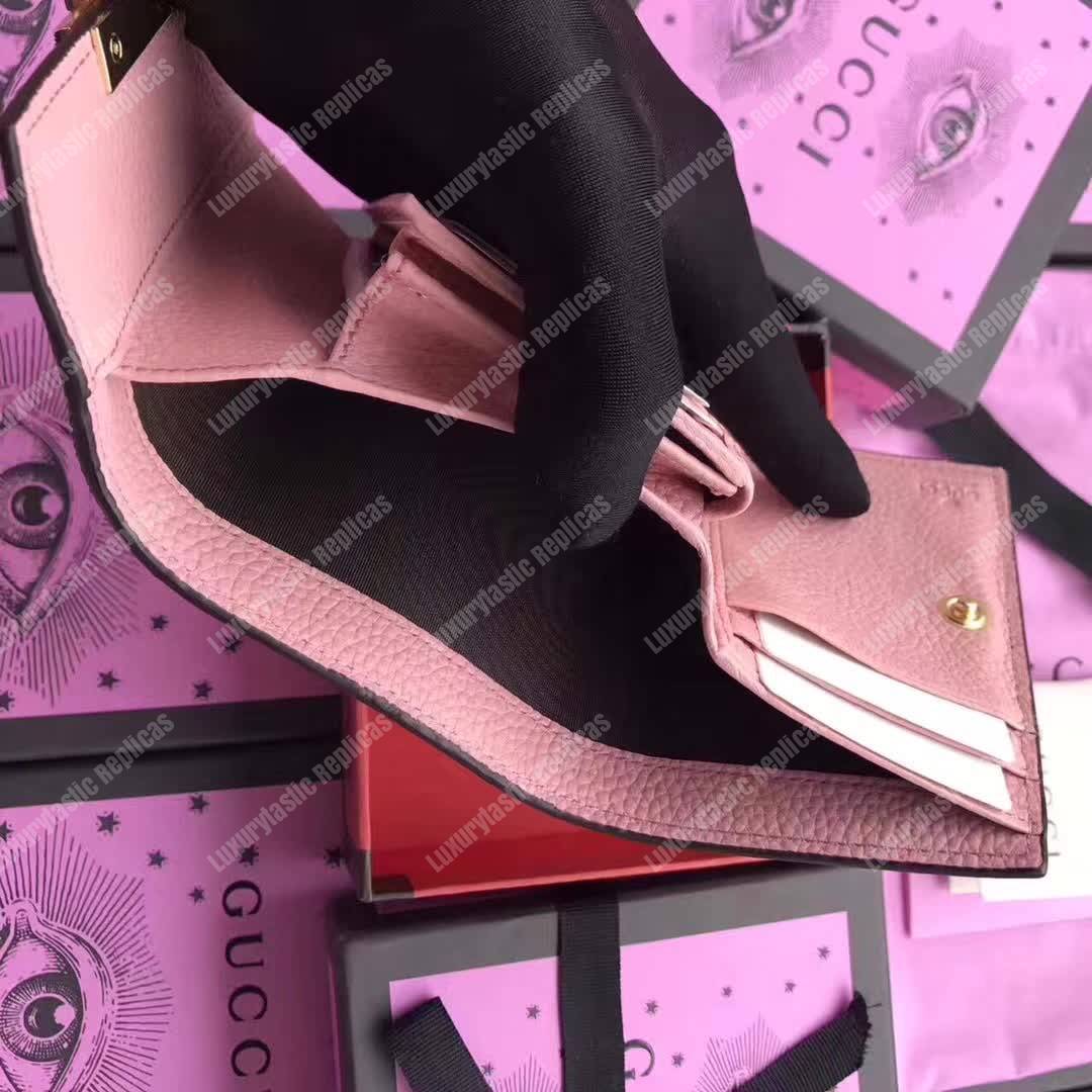 G*u*i padlock wallet pink
