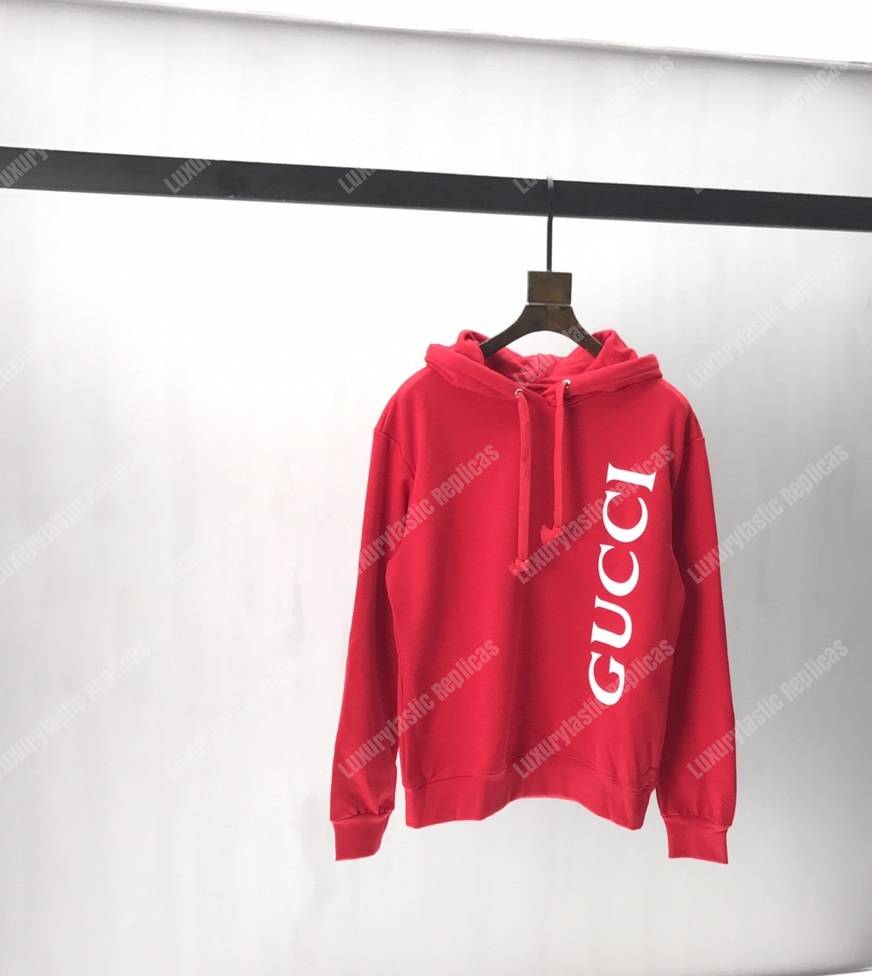 G*u*i print hooded sweatshirt red